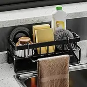 Kitchen Sink Organiser, ABS Plastic Sink Caddy,Kitchen Sink Caddy, Sponge Holder with Self Draining Tray, Kitchen Sponge Holder, Sink Organiser for Bathroom Kitchen Sink