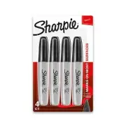 Sharpie Mini Permanent Markers With Chisel Tip Black 4 Count Black Fine Point