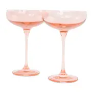 Estelle Colored Glass Champagne Coupes, Set of 2