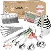 Comprehensive 22-Piece Kitchen Measuring Set with Stainless Steel & Color Coding