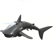 Generic 2.4G Remote Control Shark Boat Model Waterproof RC Toy Black with Light