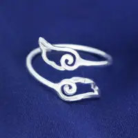 在飛比找樂天市場購物網優惠-925純銀戒指開口戒-創意設計翅膀造型生日情人節禮物女飾品7