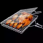 2pcs/Set BBQ Basket with Silicone Tong Mesh Folding Grilling Baskets with Handle