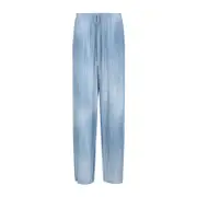 [Ermanno Scervino] Ermanno Scervino-Light Blue Wide Leg Viscose Pants-Donna 38 IT