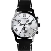 在飛比找ETMall東森購物網優惠-RELAX TIME RT67 飛行者計時手錶-銀x黑/45