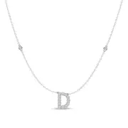 Brilliant Claw Initial D Slider Necklace with 0.40ct of Laboratory Grown Diamonds in Mirage Sterling Silver and Platinum