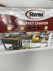 NIB Sterno 8 Quart 8 Piece Buffet Chafer Set W/ Foldable Frame Model# 70153