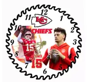 CLOCK Kansas City Chiefs Patrick Mahomes 7 1/4" REAL Saw Blade Free Shipping
