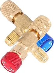 HOMOBABE 2pcs Ac Charging Valve Safety Adapter Male to Female for Air Conditioning Fluorine Leak Prevention Tool