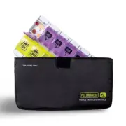 Travelon World Travel Essentials 7-day am/pm Push Button Pill Case - Black
