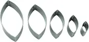 BekkiB Set of 5 Oval Cookie Cutters - Stainless Steel Cookie Cutters in 5 Sizes - Patio Shape for Cookies, Biscuits, Linzer Eyes - Dishwasher Safe - 7760