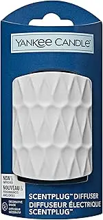 Yankee Candle ScentPlug Diffuser | Plug in Air Freshener Base | White Organic Pattern Decorative Shade | UK 3 Pin Plug