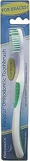 Platypus Orthodontic Toothbrush - Effectively Fights Bad Breath - Ideal for Braces - Soft, Angled Bristles for Better Access Around Brackets and Archwires - Comfortable Silicone Grip - 1 pc