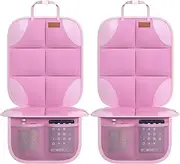 SMART ELF Car Seat Protector, 2Pack Seat Protector Protect Child Seats with Thickest Padding and Non-Slip Backing Mesh Pockets for Baby and Pet,Sedan SUV Truck (Pink)