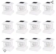 Solar Post Cap Lights, Warm White & RGB Automatic Cycling, Cracked Glass bulb.