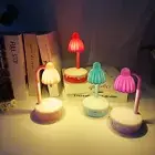 Unique Cream Mushroom Small Table Lamp Handmade Diy Glowing Toy Children Night