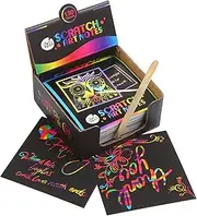 JarMelo JA91081 Scratch Art Craft KIT- Notes Set: 130pcs for Creative Scratch Art for Kids