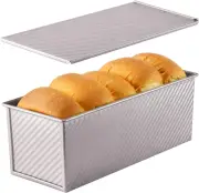Champagne Gold Non-Stick Loaf Pan with Cover - Bake Bread & Toast with Ease