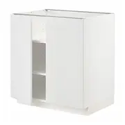METOD base cabinet with shelves/2 doors, white/Stensund white, 80x60x80 cm