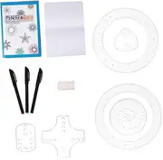 NUOBESTY 28pc Interlocking Gears Painting Set Toy Drawing Kit Creative Art Ruler Set for Boys and Girls