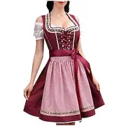 Carnival Oktoberfest Beer Costume Dress Dirndl Trachtenkleider Oktoberfest / Beer Bavarian Wiesn Wiesn Women's Traditional Style Cloth Shirt Dress Apron