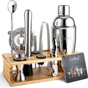 Elite Kit De Coctelera Shaker Set Bartender Por 18 Oz Acero Inoxidable, NEW