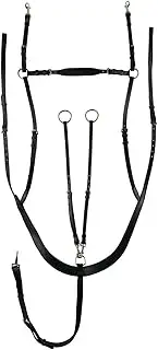 HORZE Belgravia 5-Point Breastplate Martingale with Running Attachment - Black - Horse