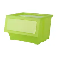 在飛比找家樂福線上購物網優惠-好室喵彩虹寶盒下掀式整理箱39L-透明綠