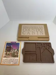 Longaberger Gingerbread Country Cabin Cookie Mold 1996 Instructions And Box