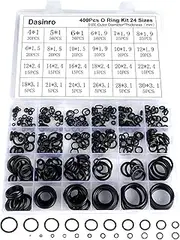 Dasinro 400 Pcs Rubber O-Rings Assortment Kit, 24 Sizes, Black, Nitrile Rubber, O-Ring Set, O-rings, 30mm