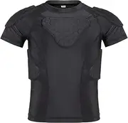 [TUOY] Youth Boys Padded Compression Shirt protective Top for Football Paintball Baseball Soccer Basketball