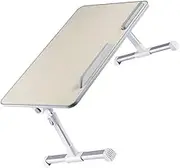 1Pc Creative Adjustable Laptop Table Folding Computer Desk for Home Office Beige Simple Design with Work Space Easy to Operate Material for Study