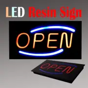 Lighted LED Resin Window Business Sign OPEN Non Neon Display 17" x 9" Oval