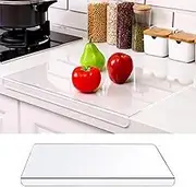 Renyqatt Acrylic Cutting Board with Counter Lip, 18x14 Inch Large Clear Cutting Board for Kitchen Countertop,60% Thicker,Non-Slip - Ideal for Cutting Vegetables, Fruits, Meat, and Bread