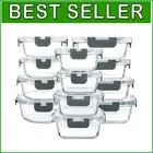 24-Piece Airtight Glass Food Storage Set - Premium Meal Prep Containers