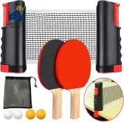Table Tennis Set Portable Ping Pong Set with Retractable Table Tennis Net,Racket