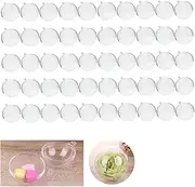 YXQ Bath Bomb Molds Shells 40mm/1.6'' Clear Plastic DIY Crafting Making Molds Ball Ornament DIY Molding Balls Kit for DIY Christmas Tree Decoration,Wedding Party Decor Pack of 50