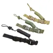 Tactical Elastic Pistol Lanyard Sling Handgun Gun Secure Spring Retention Rope
