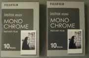 Instax Mini Monochrome Film Expired 2019-- 2 packs, sealed, 10 photos each pack