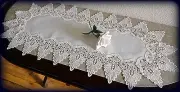 36" Antique White Dresser Table Runner Formal European Lace Doily
