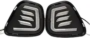 Foglights For ChangAn For Eado Plus 2020 2021 2022 Car LED DRL Daytime Running Light Fog Lamp Cover With Yellow Turn Signal Light Fog Lights Assembly(White Yellow Blue)