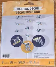 Cool Space Skater Hanging Decorations Pack of 3 Paper 36" x 8" Space Decor ~NEW