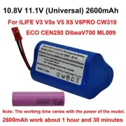 10.8V 11.1V 2600mAh New Spare Battery For ILIFE Robot Vacuums V1 X3 V3 V5 X5
