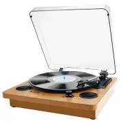 3-Speed Turntable Bluetooth Record Player with Speaker, Portable LP Player,