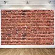 Red Brick Backdrop Wall Banner Red Brick Photography Background for Home Outdoor Birthday Party Baby Shower Decoration Supplies 70.8 x 47.2 Inch
