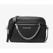 Michael Kors Jet Set Large Logo Crossbody Bag Black New Purse