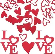 TOGEVAL Love Confetti Decor 100pcs Paper Hearts Wedding Table Decor Throwing Confetti for Anniversary Party