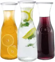 Pack of 3 Water Carafe Pitcher Glass Clear Zero Lead for Wine Milk Juice Mimosa