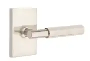 Emtek Select Passage, Rectangular Rosette, T-Bar Stem, Faceted Handle US15 RH