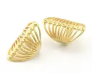 Cage Ring Adjustable Matte Gold Plated brass (18mm 7.5US inner size) 2728